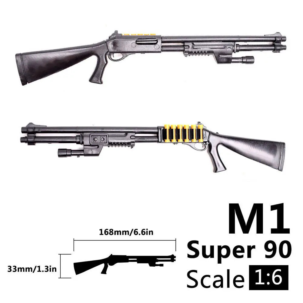 1:6 Weapon Model Benelli M1 Super 90 Shot Gun Assembly Model Assembly Toys Puzzles Building Bricks For Action Figures