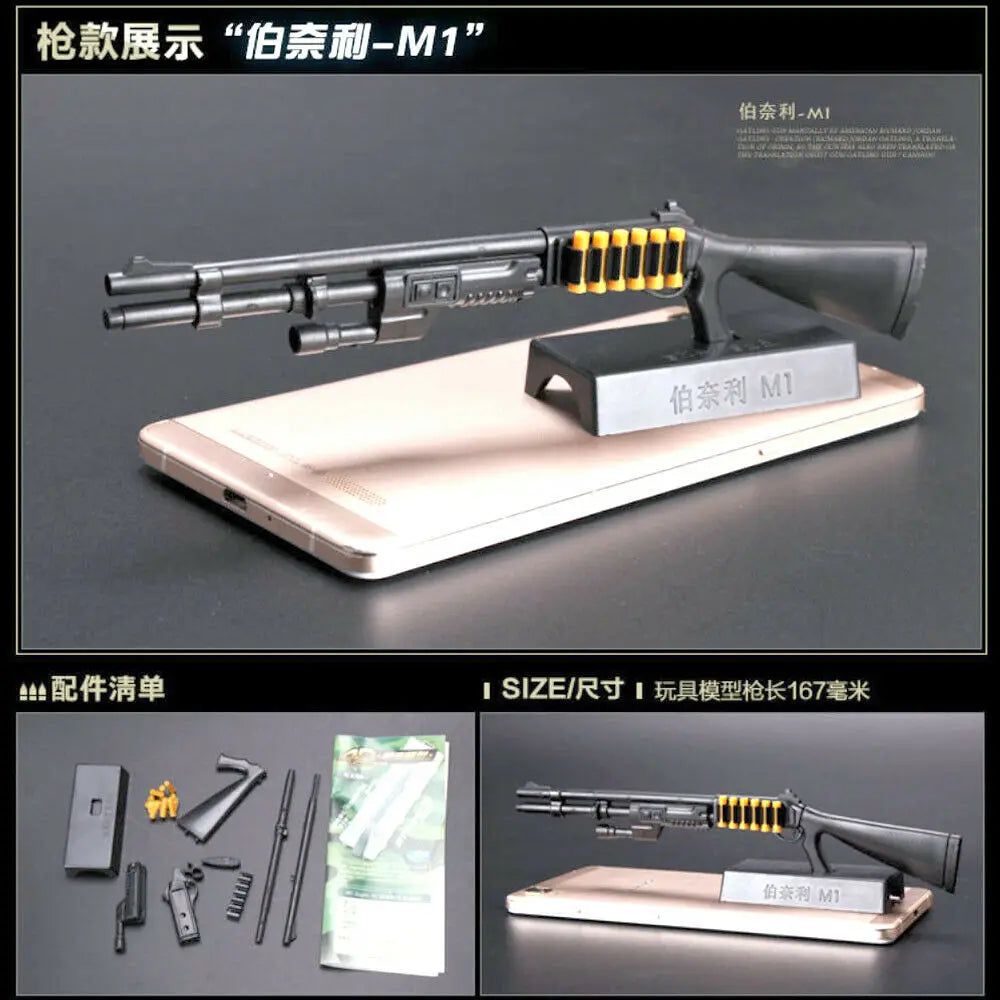 1:6 Weapon Model Benelli M1 Super 90 Shot Gun Assembly Model Assembly Toys Puzzles Building Bricks For Action Figures