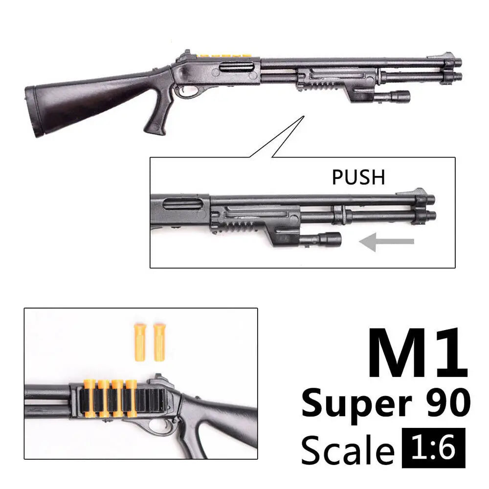 1:6 Weapon Model Benelli M1 Super 90 Shot Gun Assembly Model Assembly Toys Puzzles Building Bricks For Action Figures