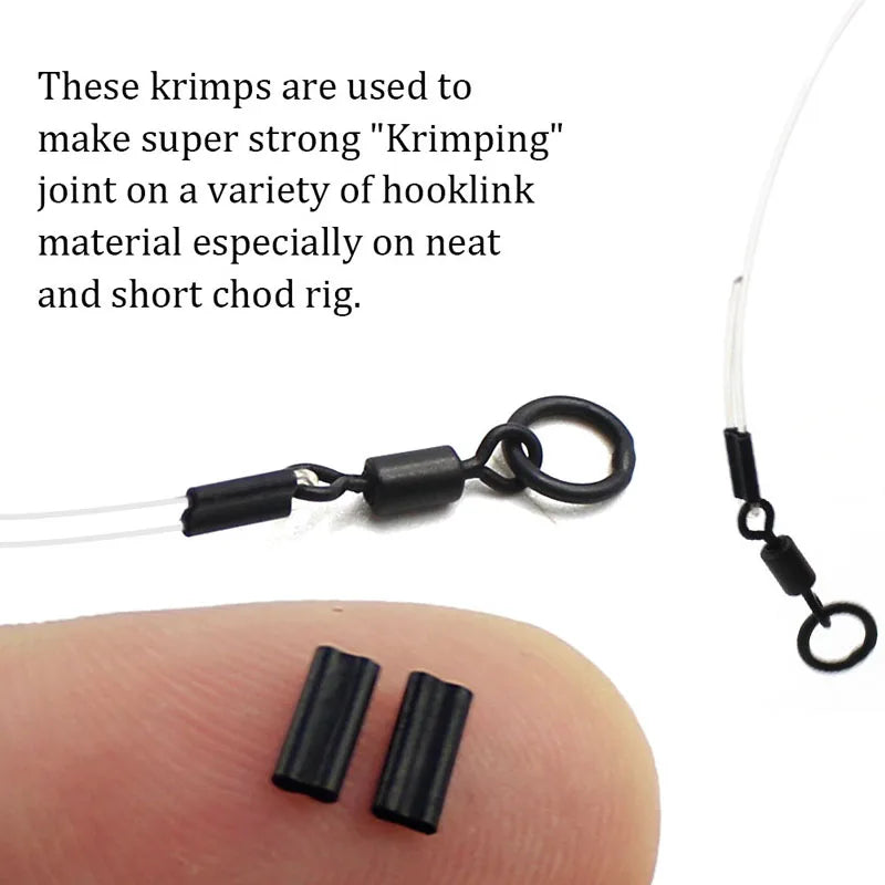 50pcs Carp Fishing KRIMPS For Stiff Coated Braids Mono Leader Crimps 0.6 Or 0.7mm For Chod Hair Rigs Ronnie Rigs Equipment