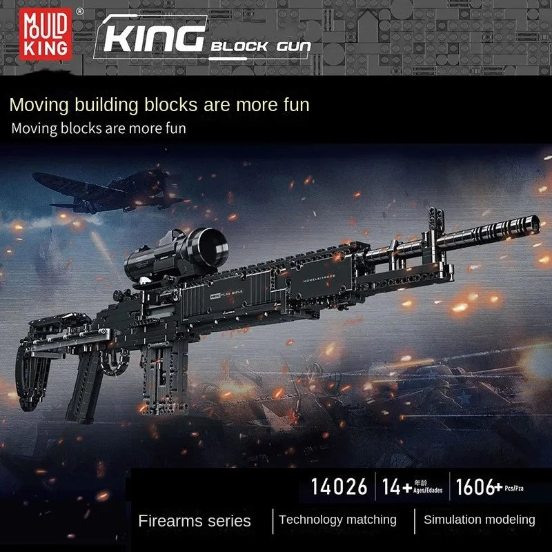 Yuxing Model King Lego technWeapon Series MK14 Combat Rifle Blocks Guns Firearms Launcheable Assembly Model Mini Building Block