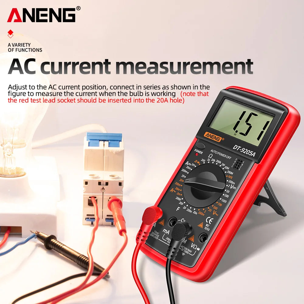 ANENG DT9205A Digital Profesional Multimeter AC/DC Transistor Voltage Tester Electric  NCV True RMS Analog Auto Range Multimetro