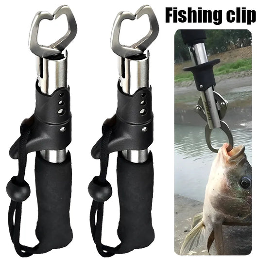 24CM Stainless Steel Fishing Gripper Professional Fish Grip Lip Clamp Grabber Folding Pliers Clip Controller Fishing Tool
